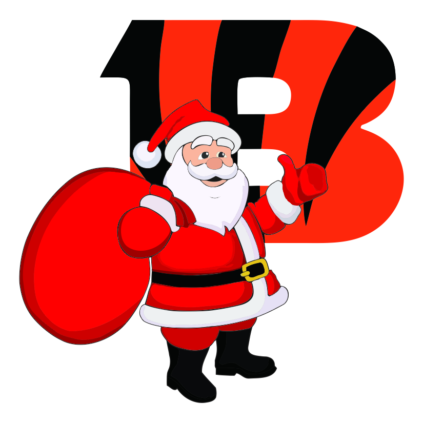 Cincinnati Bengals Santa Claus Logo iron on paper